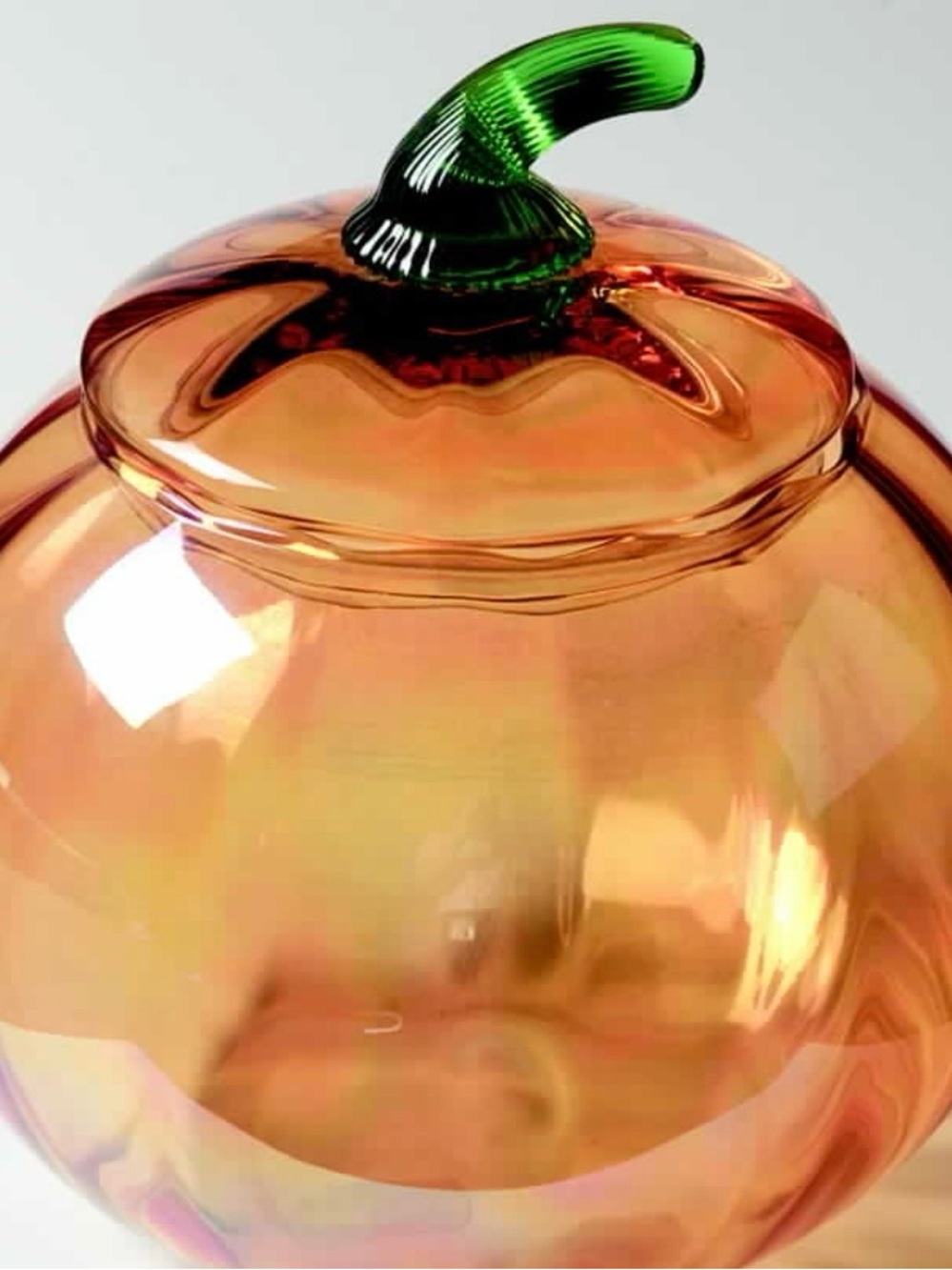 Vintage Princess House Iridescent Crystal Glass Pumpkin